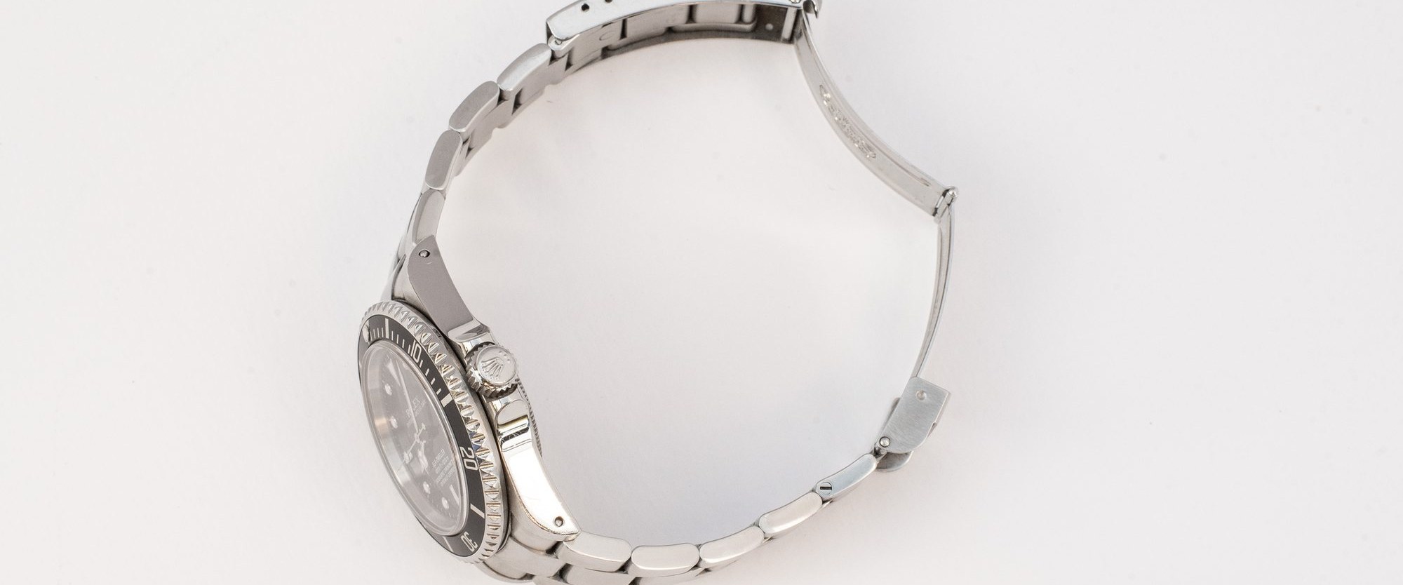 Rolex Sea-Dweller 16600 — detailopname van kast en Oyster-band door Studio Chrono